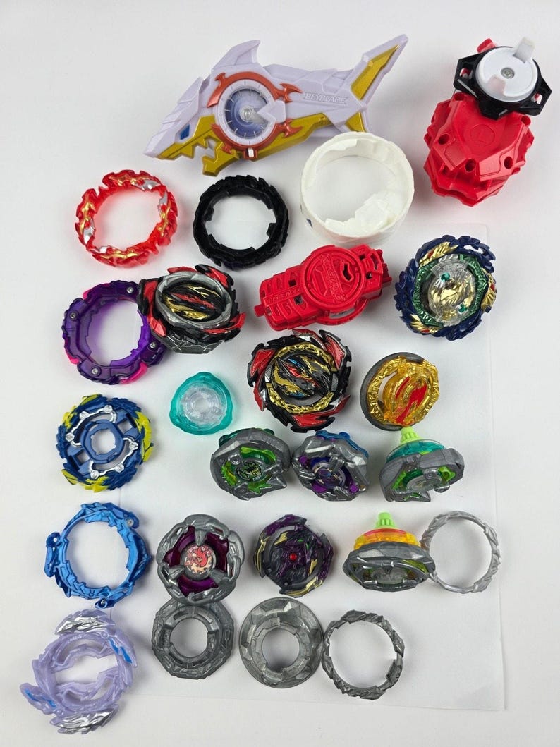 Beyblade Burst Takara Tomy Lot Metal & Plastic Launchers and Parts image 1