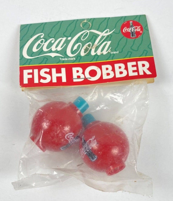 Set 2 Vintage 1996 Coca-cola FISH BOBBER Plastic Fishing Floats Coke Bottle  Logo 