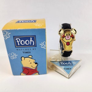 Vintage Timex & Winnie The Pooh Tigger Watch leather Band Head Shape - need batt