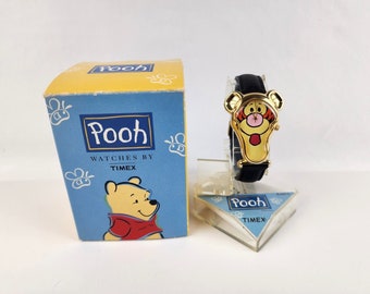 Vintage Timex & Winnie The Pooh Tigger Watch leather Band Head Shape - need batt