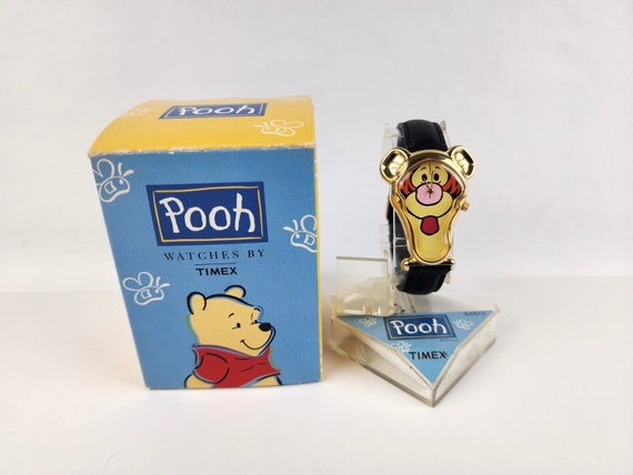 Vintage Timex & Winnie The Pooh Tigger Watch leather Band Head Shape - need batt