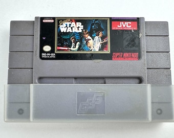 Super Star Wars - Super Nintendo SNES w/Dust Cover Case has Marks on it.