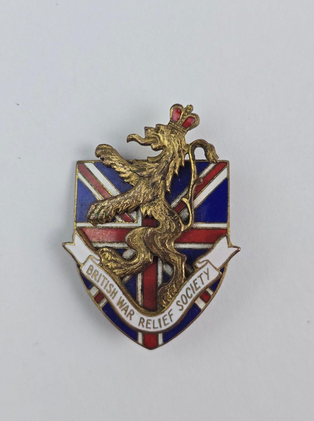 Cartier WWII British War Relief Society Enamel Lapel Brooch Back Pin ...