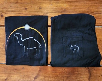 One Vintage Camel Cigarettes t-shirt XL Eclipse Graphic pocket Tee Black New NOS