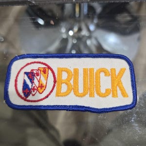 Vintage (1) NOS Buick Embroidered Patch Yellow Letters for Uniforms Hats Vests