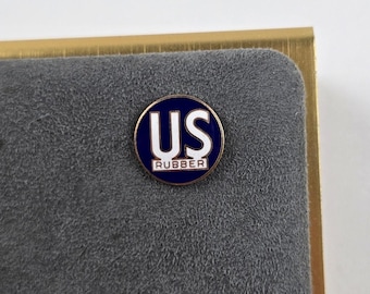 WWII US Rubber Co. Tires Advertising 1/10 10k Gold pin Tie tack