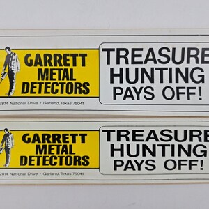 Lotto di adesivi per paraurti di metal detector Garrett vintage, caccia al tesoro immagine 5