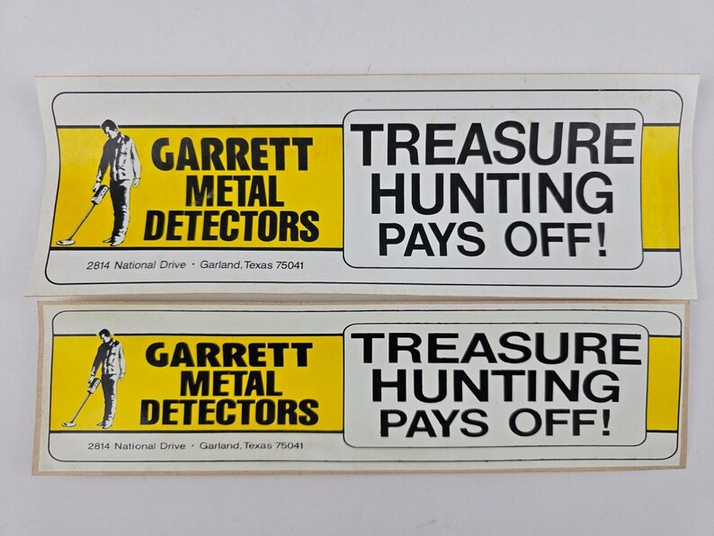 Lotto di adesivi per paraurti di metal detector Garrett vintage, caccia al tesoro immagine 5