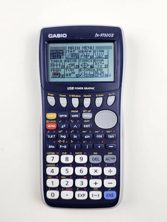 Calcolatrice grafica Casio FX-9750GII Bianco Blu Usata Testata