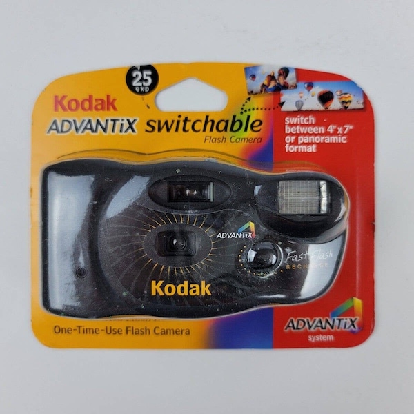 Kodak ADVANTIX Switchable 24mm Single Use Film Camera, New In Packaging! Nice!