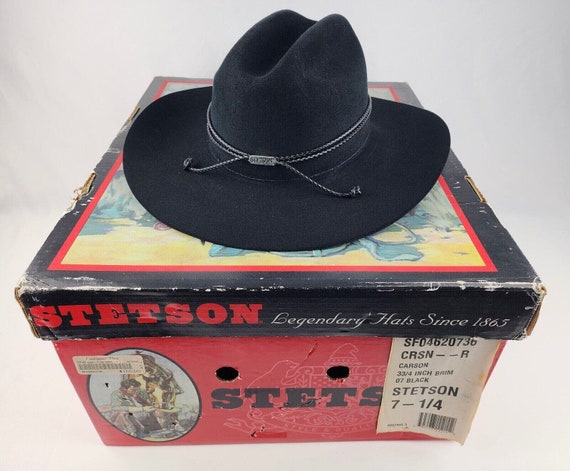 John B Stetson Black Carson 4x Beaver Cowboy Hat … - image 1