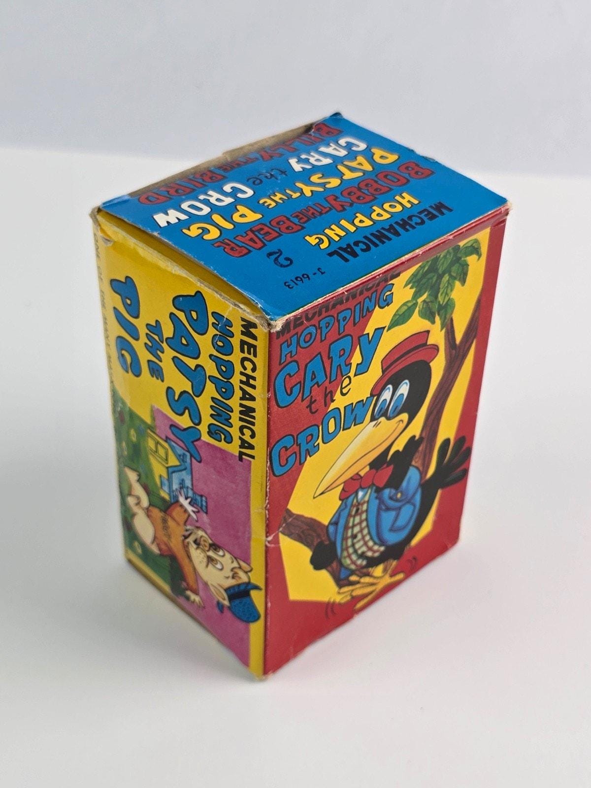 Marx Mechanical Hopping Billy the Bird Wind-up Tin Toy W/ Box
