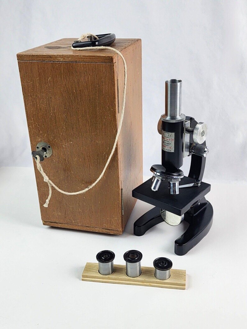 Vintage Research Microscope 25900x Mark XVIII W/ Wooden Lock Box Complete Etsy Australia