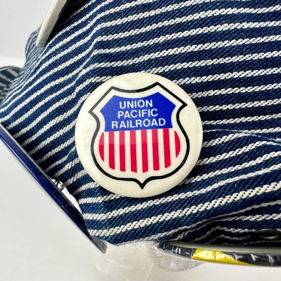 Vintage Railroad Railway Train Engineer Hat Cap Strip… - Gem