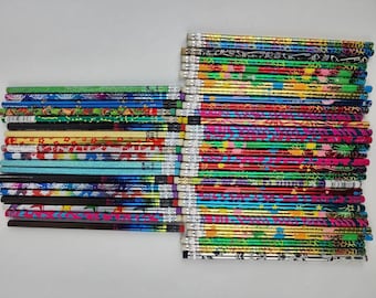 Lotto 48 matite in legno Fuochi d'artificio Pentech colorati metallici degli anni '90 Ki-Ko