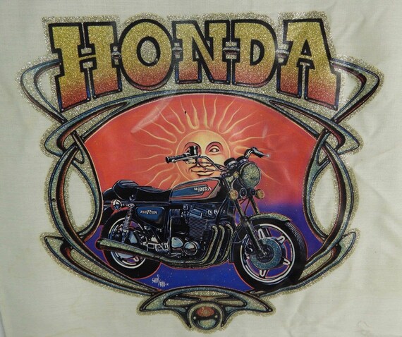 Vtg 1978 Honda CB 750four Motorcycle T-shirt Sample Heat Transfer 