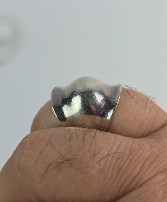 Solid Sterling silver Knuckle bubble ring size 6 … - image 5
