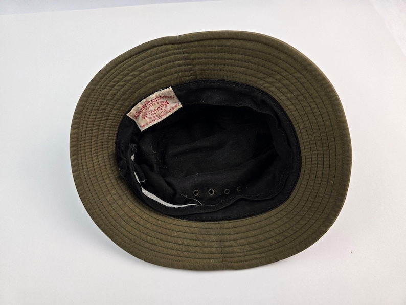Vintage Filson Army Green Bucket Hat OD green Size S/M 23.5" USA made image 5