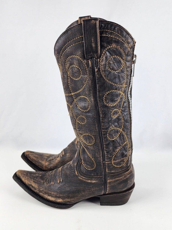 John B. Stetson Zip Back Western Boots Size 6 dis… - image 3