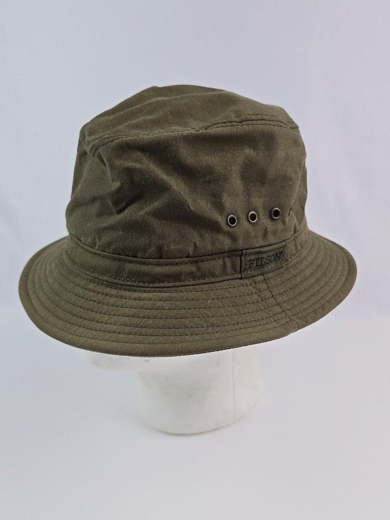 Vintage Filson Army Green Bucket Hat OD green Size S/M 23.5" USA made image 1