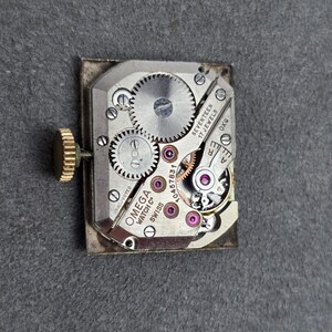 Movimiento de reloj Omega para hombre, estilo vintage de 1945, suizo, 17 rubíes, OXG, 19 mm x 22 mm. imagen 5
