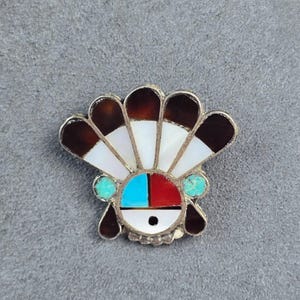 Zuni Sun Face Pin - Etsy