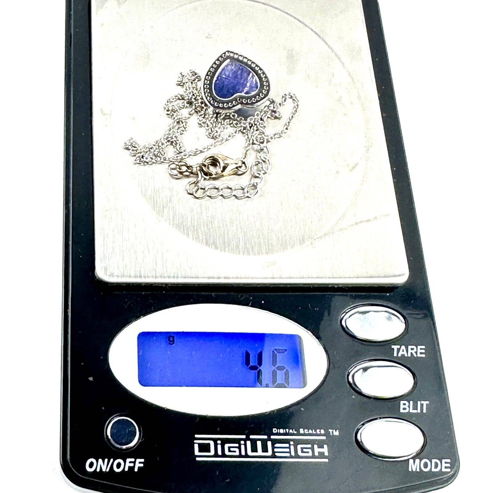 925 JCL Blue Gem Heart 3/4 925 JCL Blue Gem Heart 3/4