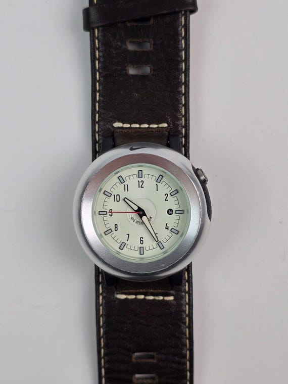 Nike Oregon Series Men's Watch White Dial Leather Band