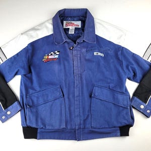 Racing Fans Nascar Jacke Herren XL Blau Weiß Schwarz Logos von Nascar