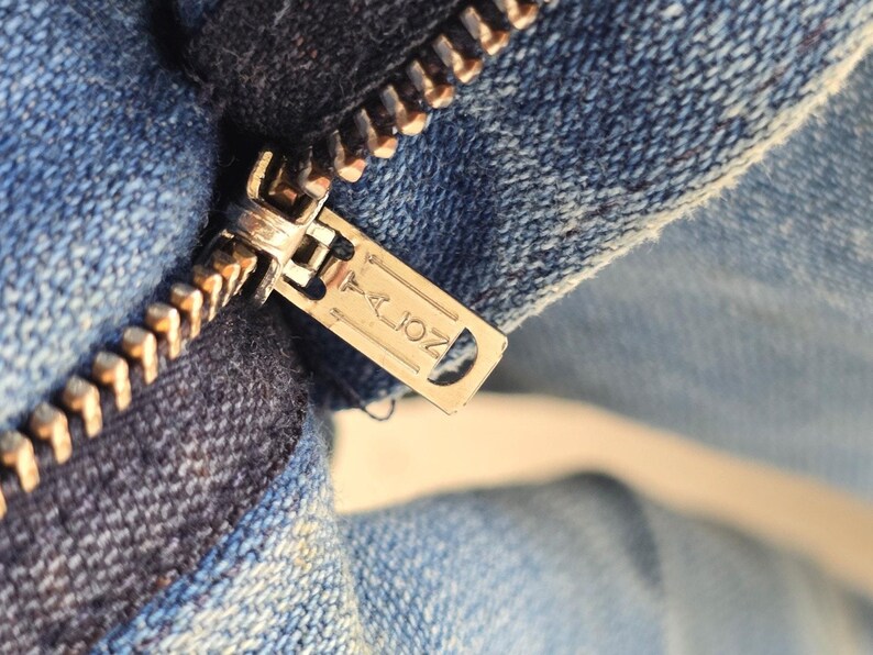Pantalones vaqueros Wrangler Saddle Back de mezclilla acampanada de los años 70, talla 13/14, cremallera Talon. imagen 10