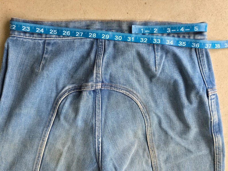 Pantalones vaqueros Wrangler Saddle Back de mezclilla acampanada de los años 70, talla 13/14, cremallera Talon. imagen 11