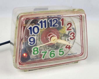 1990's Clear Alarm Clock Toastmaster Kids See-through Clear Tested & working