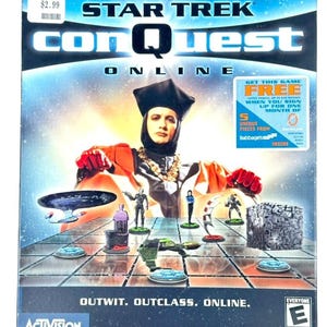 Vtg 2000 Star Trek ConQuest Big Box PC Game Ndw Sealed for Windows 95/98/2000