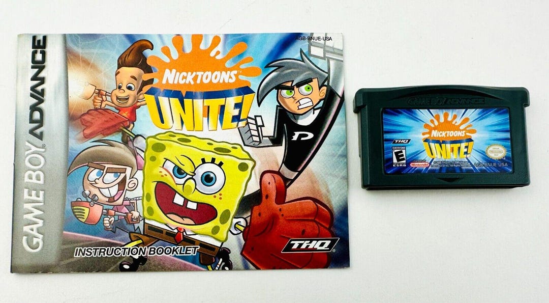 Nicktoons Unite (game Boy Advance) GBA Game Manual- Shows Wear