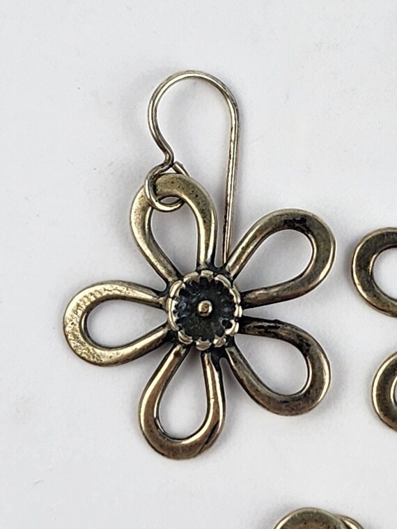 Solid 925 Sterling silver daisy flower Earring & … - image 3