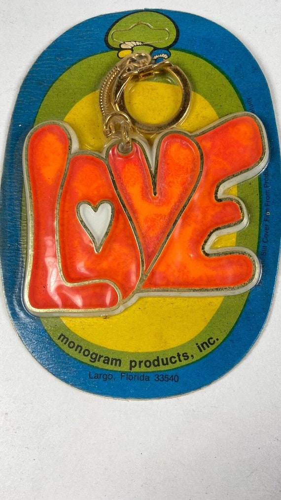 Vintage 70's Keychain "LOVE" UnPunched - NEW SEALE