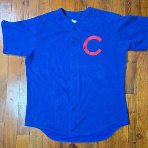 Vintage Chicago Cubs MLB Baseball Jersey Majestic USA Size Large Button Shirt
