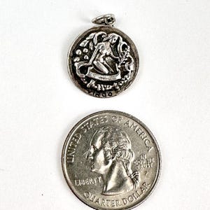 Vintage Sterling Silver Danecraft Round Disc Virgo Astrological Pendant/Charm GC