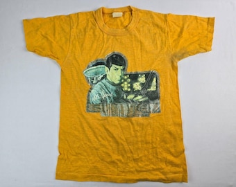 Camiseta vintage del Dr. Spock de Star Trek de 1979 para niños, talla grande, 14" x 20", amarilla