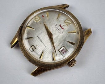 Men’s Vintage Waltham 17j Swiss Watch Manual Wind Date Red Indicator Arrow Runs