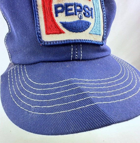 VNT Pepsi Cola Soda Patch Mesh Snapback Shelf Hat… - image 3