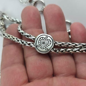 Brighton Silver Tone Braided Double Chain Heart Link Belt Size Large 34-40" image 11