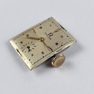 Movimiento de reloj Omega para hombre, estilo vintage de 1945, suizo, 17 rubíes, OXG, 19 mm x 22 mm. imagen 2