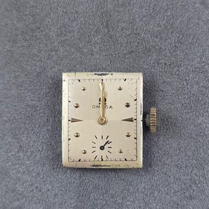 Movimiento de reloj Omega para hombre, estilo vintage de 1945, suizo, 17 rubíes, OXG, 19 mm x 22 mm. imagen 7