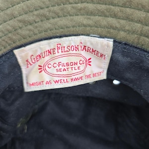Vintage Filson Army Green Bucket Hat OD green Size S/M 23.5" USA made image 6