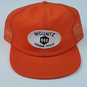 Vintage Mountz Torque Tools trucker hat blaze orange snapback One size Mak-Cap