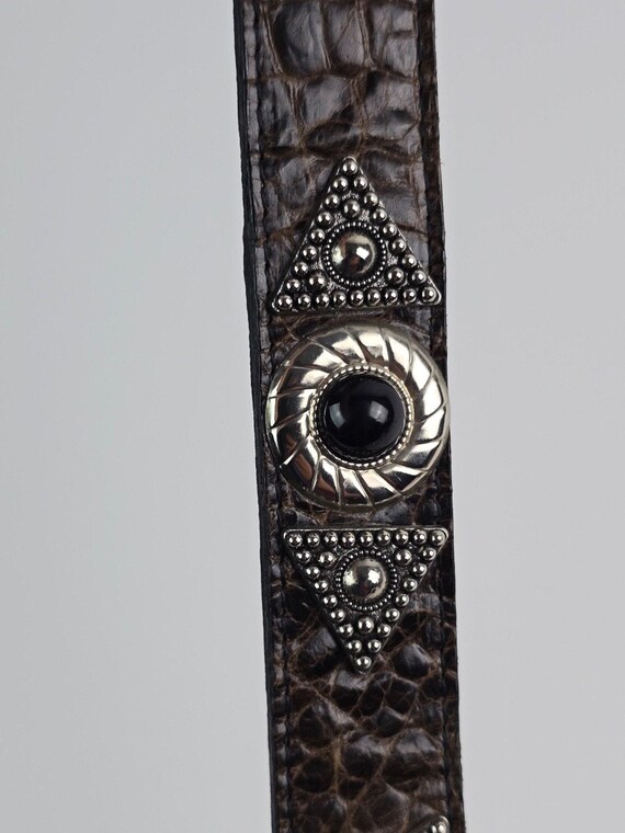 Vintage Leatherock  Reptile Embossed Leather Studded Belt Women\'s M 34 LEATHEROCK 34 Size Belts for Women for sale | eBay main image 4