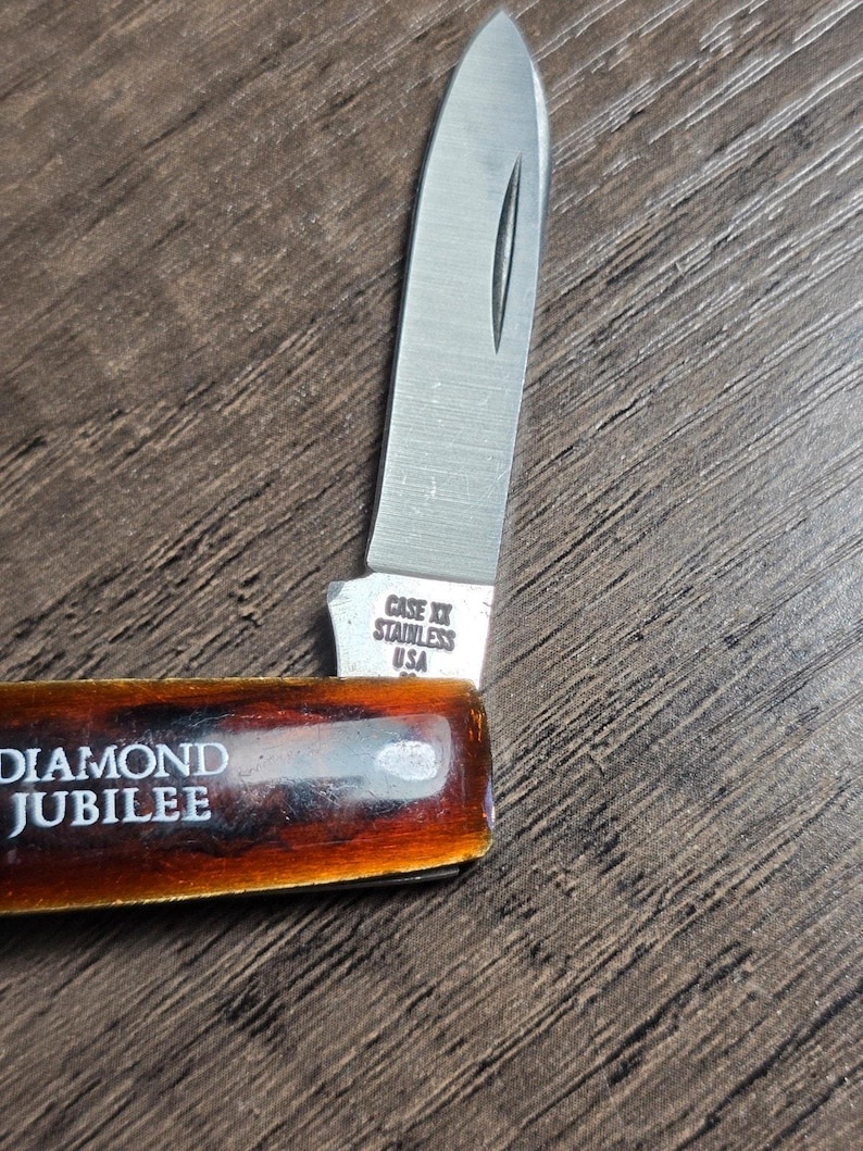 Case XX 278 Diamond Jubilee opvouwbaar zakmes met 2 lemmeten, gemaakt in de VS afbeelding 3