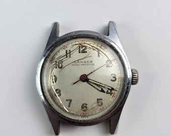 Vintage Langer WWII Era mechanical wrist watch movement -does tick