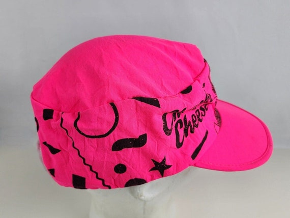 Vintage 1990 Chuck E Cheese Showbiz Neon Pink Hat… - image 4